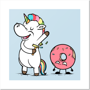 Unicorn Sprinkled Donut Cute And Funny Unicorn Posters and Art